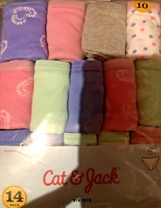 ⚡️Cat & Jack Girls underwear Bikini Pull on High Rise Opaque (Size 10) 👉10 Pk👈 - Picture 1 of 2