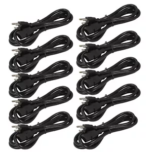 10 pack 6 ft Ballast Computer AC Power Cable 16 AWG 125V Cord PSU Supply 3 prong - Picture 1 of 6