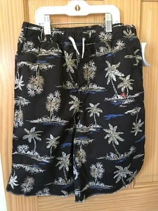 New Oshkosh Boy Pull-On Shorts Black Palm Tropical 8,10-12,14 - Picture 1 of 2