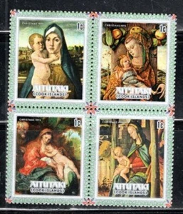 AITUTAKI COOK ISLANDS STAMPS BLOCK MINT HINGED LOT 596AK - Picture 1 of 1