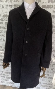 Hathaway Platinum Coat Men 40R Wool Cashmere Blend Italy Fabric Classic Overcoat - Picture 1 of 19