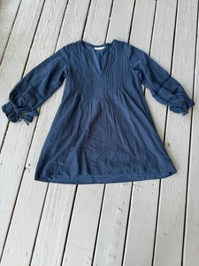 Vestido túnica pequeño Roller Rabbit para mujer azul/verde azulado cuello en V pulóver manga larga - Imagen 1 de 8