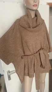 warmer Poncho Pulli Strick Wolle⭐️3 Suisses⭐️S⭐️Beige Braun⭐️wie Neu⭐️🌲🎁 - Bild 1 von 6