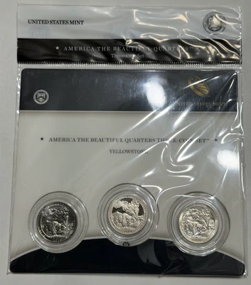 Yellowstone National Park | ATB 3 Coin Set | Proof & Rev Proof UNC - Image 1 of 2