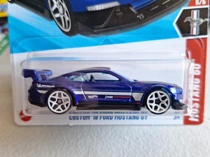 2025 Hot Wheels Custom '18 Ford Mustang GT Blue 211/250 - Afbeelding 1 van 2