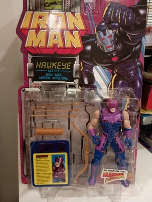 Figura de acción ToyBiz Marvel Iron Man Hawkeye Bow & Arrow Arsenal 1994 nueva sellada Foto 1 de 3