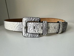 Cintura Amapola in pelle con stampa animalier nera e bianca taglia 95 - Foto 1 di 6