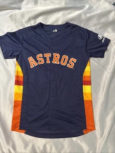 Camiseta Top de béisbol azul grande juvenil de los Astros de Houston YL Carlos Correa para niños - Imagen 1 de 18