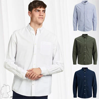 JACK&JONES Camicia Uomo Aderente Twill Business Camicia Manica Lunga JJEOXFORD N - Immagine 1 di 2