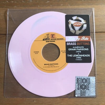 Lemonheads/Gram Parsons  - Brass Buttons 7” Pink Vinyl - Image 1 of 2