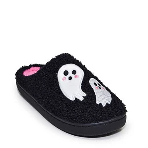 Wild Diva Women's Spooky Halloween Fuzzy Cute Ghosts Closed Toe Slide Slippers - Picture 1 of 8