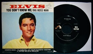 ELVIS PRESLEY~Big Boss Man ✦ Picture Sleeve & 45~RCA VICTOR #47-9341~Dog On Side - Imagen 1 de 2