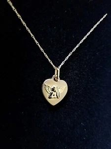Michael Anthony Raphael Heart Pendant Necklace 10k Gold Italy - Picture 1 of 9