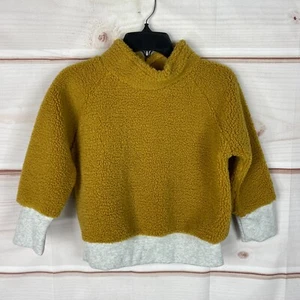Figge Top Kids Unisex 6 Gold Sherpa Fleece Mock Neck Long Sleeve Pullover Solid - Picture 1 of 7
