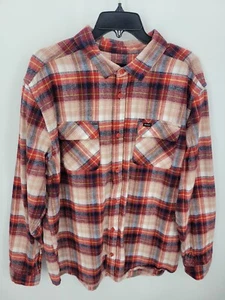 RVCA Shirt Mens XXL Red Plaid Flannel Long Sleeve Button Up Casual Outdoor - Picture 1 of 10