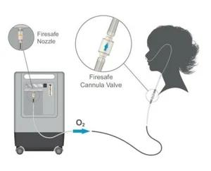 FireSafe Cannula Schlauchverbinder mit Rückschlagventil f.Sauerstoffkonzentrator - Bild 1 von 6
