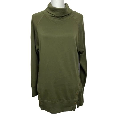 MAURICES Mujer Pullover Cuello Alto Top Talla Pequeña Verde Ejército "Sudadera Como" Foto 1 de 4