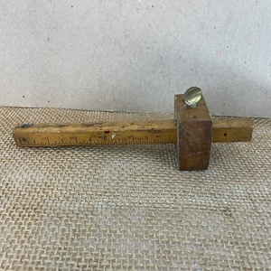 Vintage Antique Carpenter Hand Tools Wood Gauge Ruler Scribe - Picture 1 of 8