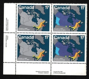 Bloque de placas de mapas OPC 1981 Canadá 17c Sc#890.891 MNH 47272 - Imagen 1 de 1