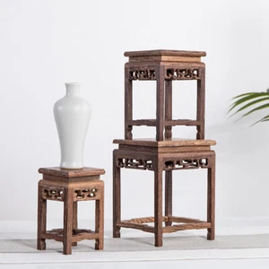 Wooden Antique Shelf Vase Display Rack Small Flowerpot Display Stand Home Decor - Picture 1 of 12