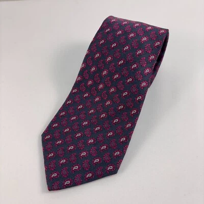 Corbata Turnbull & Asser Hecha a Mano en Inglaterra Cachemira Granate GRIS Toda Seda Para Hombre Foto 1 de 4