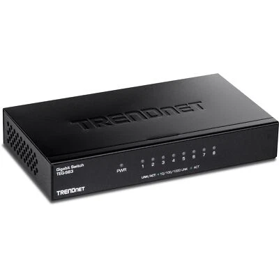 TRENDnet 8 Port Gigabit Desktop Switch TEG S83 Lifetime Protection Fanless De... - Image 1 of 4