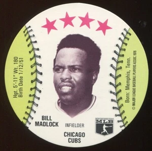 1976 Isaly's/Sweet William Disc - Bill Madlock Chicago Cubs - Picture 1 of 2