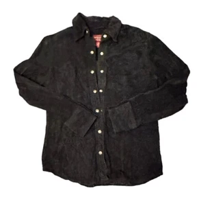 Eddie Bauer Seattle Suede Washable Western Snap Shirt Jacket Size Small - Picture 1 of 4