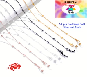 Glasses Chain Beaded String Strap Lanyard Cord Reading Sunglasses 4 Colours - Picture 1 of 11