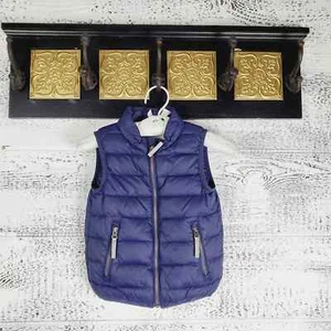 Hana Anderson Puff Sleeveless Navy Blue Vest Zip Front Closure Pockets Outdoor - Picture 1 of 10
