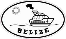 5in x 3in Cruise Ship Oval Belize Sticker Car Truck Vehicle Bumper Decal