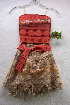 Niñas Disney Moana Princesa Vestido Disfraz Talla 4-6X Halloween  Foto 1 de 4