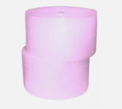 3/16" Small Bubble Pink Cushioning Wrap Anti-Static Roll 700'x12" Wide 700FT 12" - Image 1 of 3