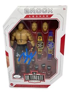 WWE Exclusive Brock Lesnar Signed Autographed Ultimate Action Figure JSA Blue