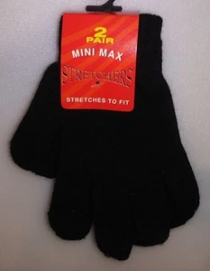MINI MAX 2 PAAR DAMEN STRETCHER HANDSCHUHE SCHWARZ ONE SIZE A-18 - Bild 1 von 2