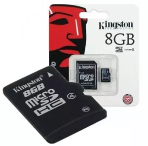 Kingston 8GB Micro SD Card SDHC SDXC Memory Card TF Class 10 8GB SD - Picture 1 of 2