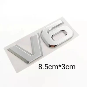 Logo Embleme V6 3D Chrome Metal - Imagen 1 de 1