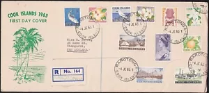 COOK IS 1963 Definitive set on registered official FDC ex Rarotonga........B4351 - Picture 1 of 1