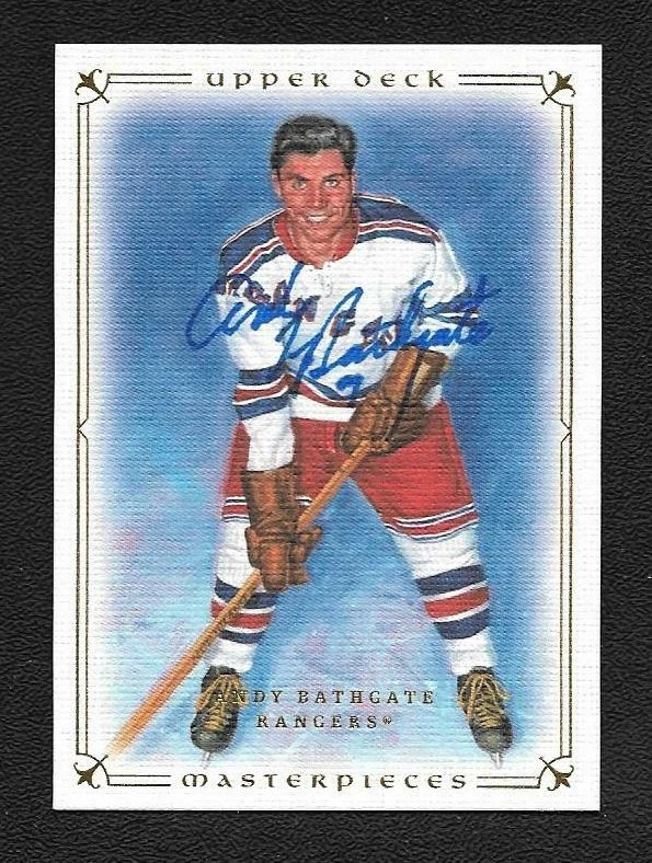 Andy Bathgate Signed Autograph 2008-09 Upper Deck Masterpieces Rangers Card #76 - Image 1 of 1