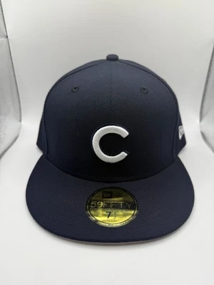 Sombrero ajustado New Era 59Fifty Chicago Cubs azul marino/blanco talla 7 1/2 Foto 1 de 4