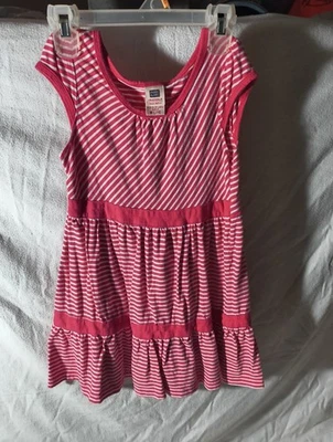 VTG Faded Glory Girls Size Medium Dress Pink And White Stripe - Image 1 of 4