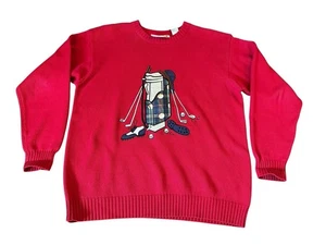 Maglione golf vintage uomo taglia media pivot abbigliamento sportivo rosso 100% cotone fine - Foto 1 di 4