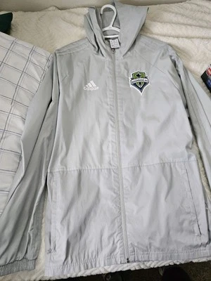 ADIDAS SEATTLE SOUNDERS RAIN JACKET HOODED MENS SIZE M - Image 1 of 4