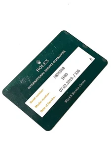 Rolex International Service Guarantee Card - Picture 1 of 3