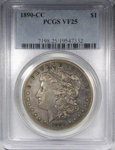 1890-CC Morgan Dollar PCGS VF25 KEY DATE $1 Circulated - Picture 1 of 4
