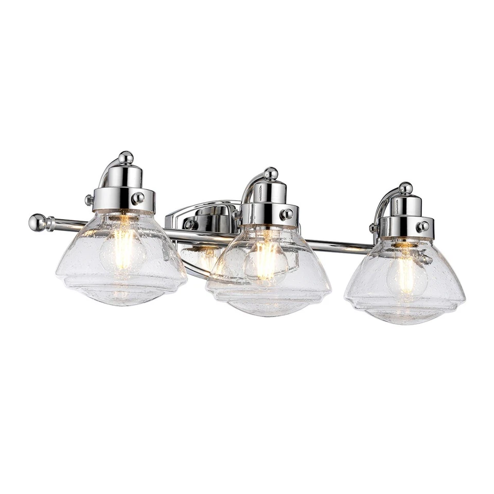 Wandleuchte Badezimmer Chrom 63,4 cm breit IP44 E27 3-flammig Lampe Bad - Bild 1 von 4