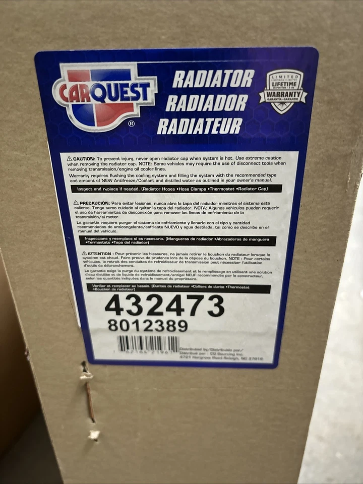 Radiador Carquest 432473, para seleccionar 01-06 Hyundai Santa Fe Foto 1 de 4