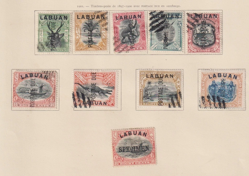 Labuan 1901 colection of 10 DUE stamps / HIGH VALUE! / 1 specimen - image 1 of 1