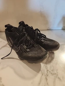 Nike Air Vapormax Flyknit Triple Black Youth Sz 4Y Womens 5.5 Black DB1550-001 - Picture 1 of 12