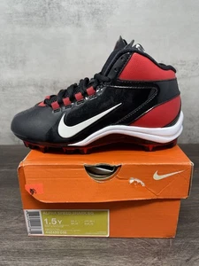 Nike Alpha Speed Shark Football Cleats Kids Size 1.5Y Black Red 4424420-016 - Picture 1 of 7